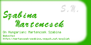 szabina martencsek business card